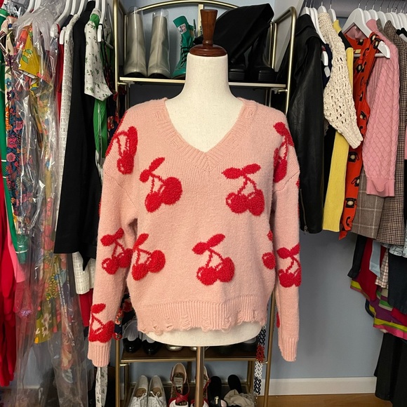 Modcloth Sweaters - Baevely Cherry Print Sweater - Size Small